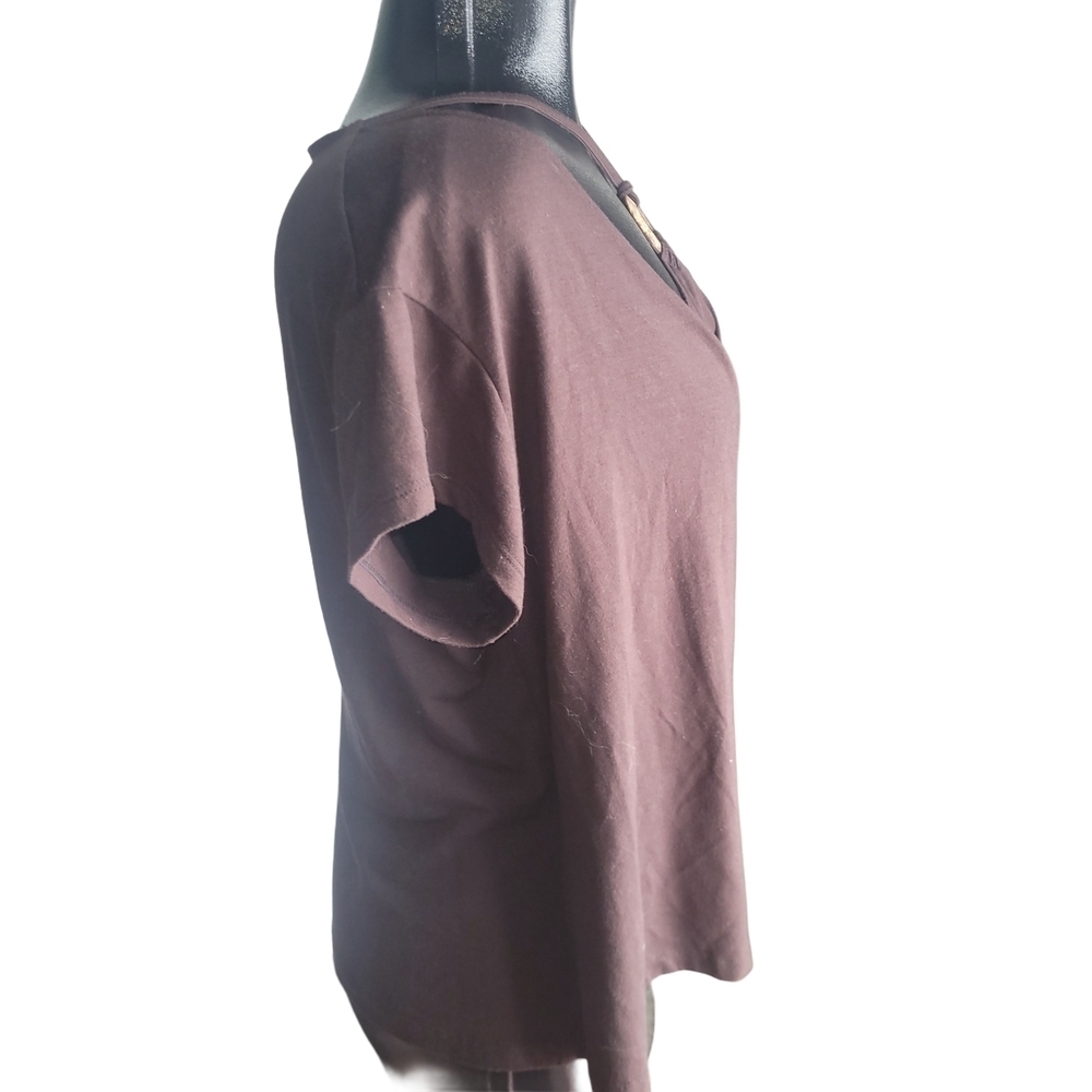 Picadilly Brown Short Sleeve Top Size 16 - Picture 3 of 6